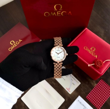 premium omega rose golden model wrist women watch