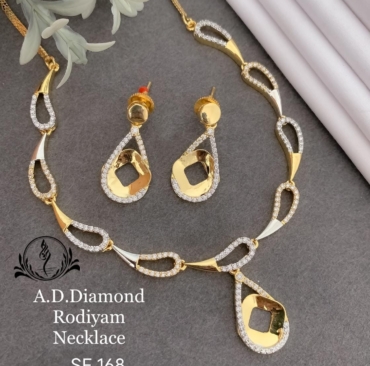 A.D Diamond Rodiyam Necklace For Womens