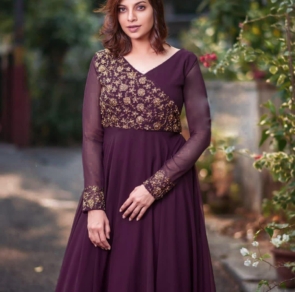 Premium Designer Readymade Wine Gown Collection For Women