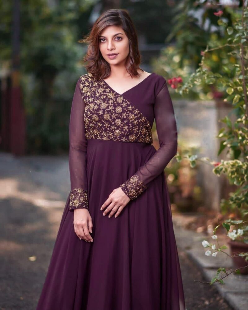 Premium Designer Readymade Wine Gown Collection For Women