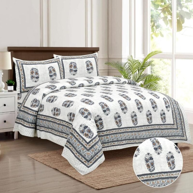 The Grey Shades Premium Quality King Size Bedsheets with 2 Pillow Covers