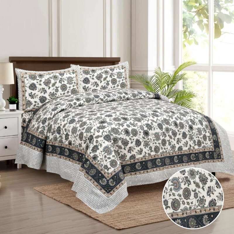 The Grey Shades Premium Quality King Size Bedsheets with 2 Pillow Covers