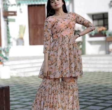 Premium Designer Readymade Top Sharara Collection For Women