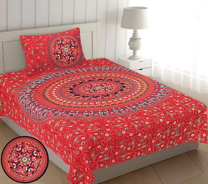 Barmeri Single Bedsheet with 1 Pillow Cover