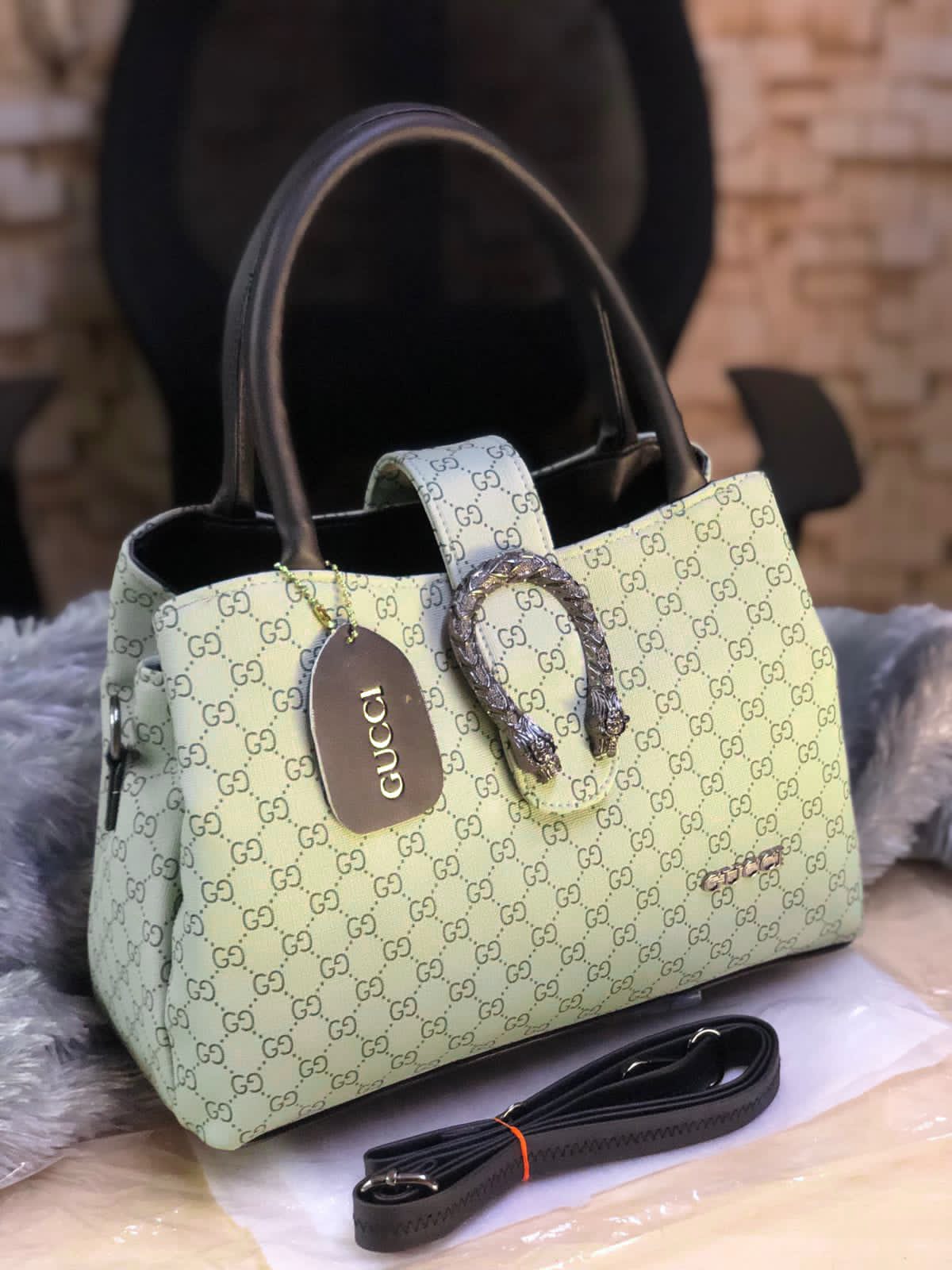 Gucci Diana small tote bag in green leather | GUCCI® US