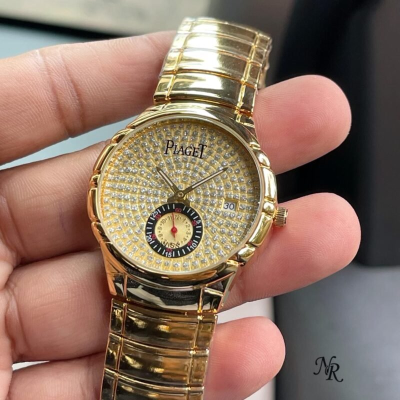 Piaget Full Gold Body With Diamond Studded Dial For Men Watches