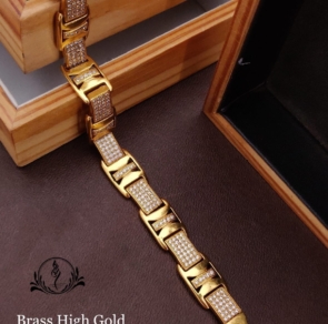 Brass High Gold A. D. Fancy Gents Bracelet