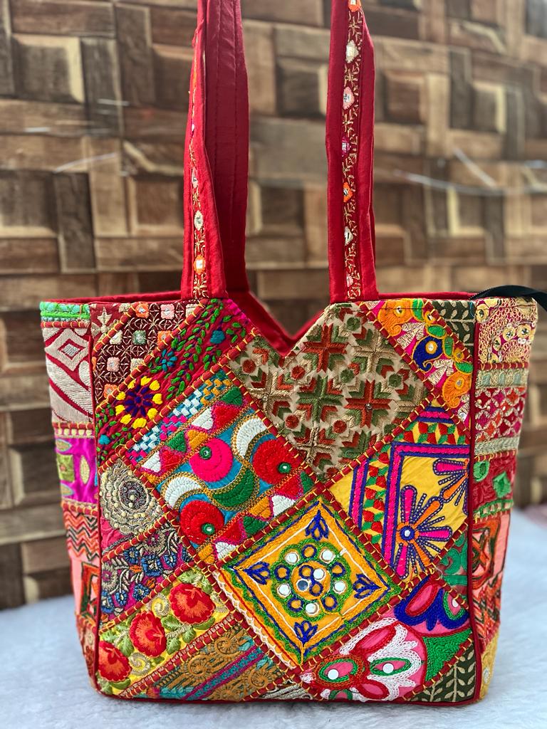 Handcrafted Handmade Bag India Rajasthani Pink Hand Tote Bag Purse #HB –  Zenia Creations