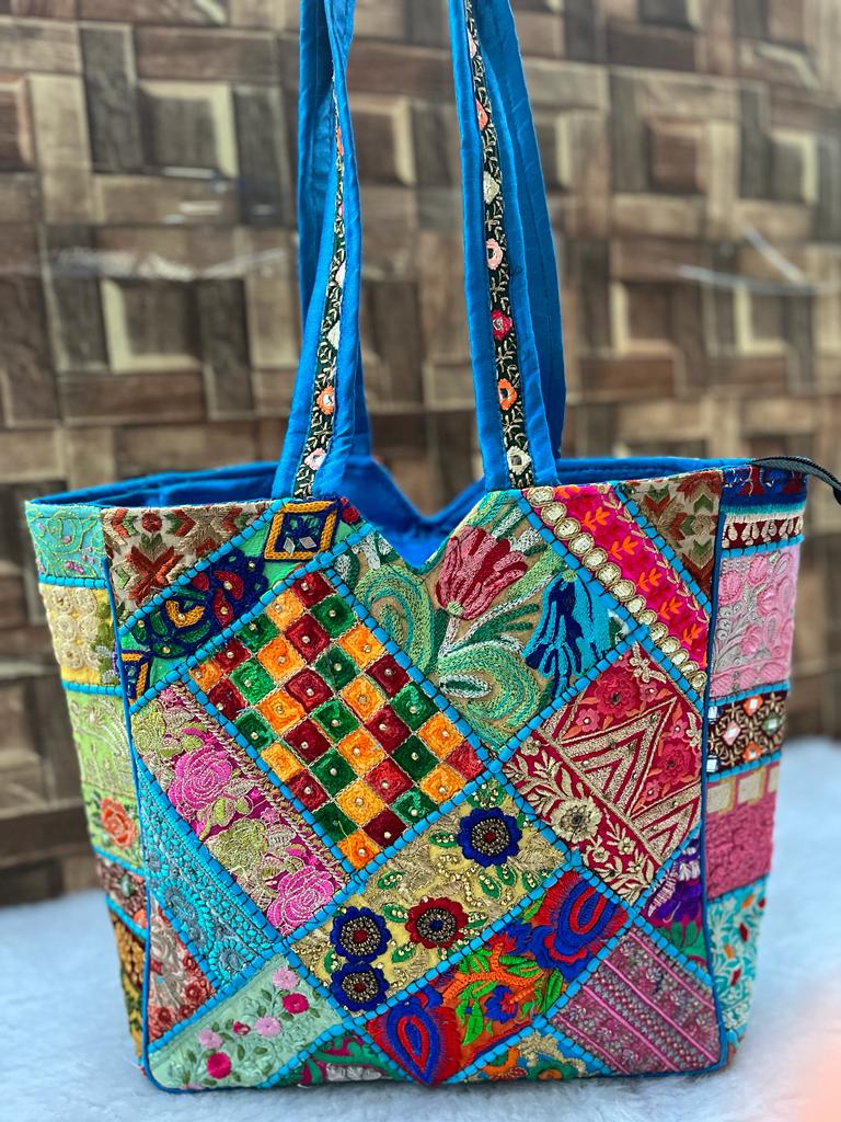 Buy OKY Tote Bag for girls | Traditional Handbags for women | Rajasthani  Sling Bags | Jaipuria Tote Bags Multicolor Handbag at Amazon.in