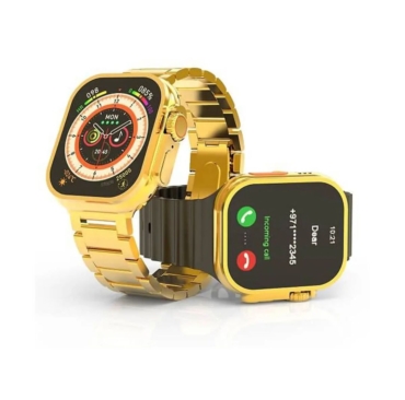 New 24K Gold Series 8 Ultra Gold Smartwatch With 2 Belts Inside