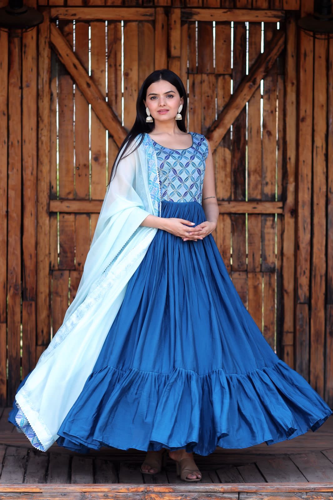RUDRAPRAYAG anarkali georgette and santoon straight suit for women readymade  | gown, semi-stitched 2023 in Clothing & Accessories (BADAMI) : Amazon.in:  Fashion