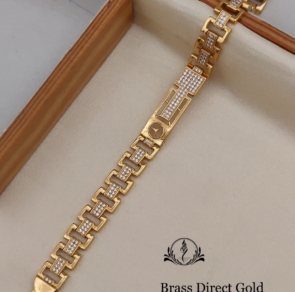 Brass Direct Gold A. D. Fancy Gents Bracelet
