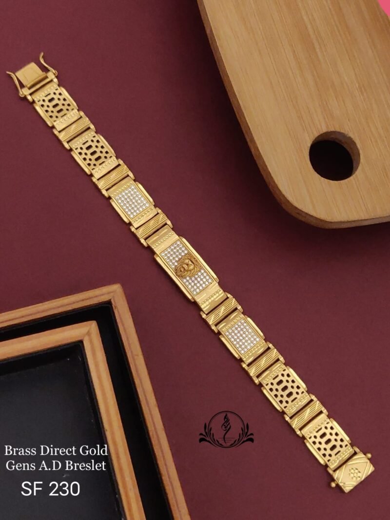 Fancy Brass Direct Gold A. D. Gents Bracelet