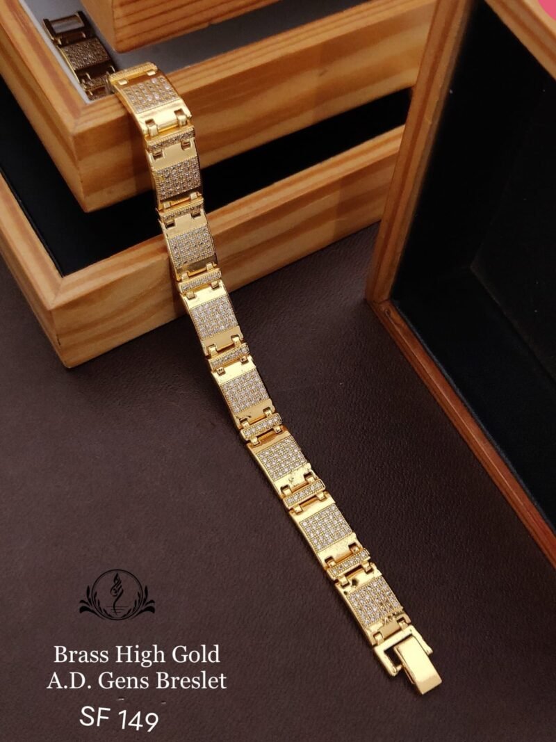 Brass High Gold A. D. Fancy Gents Bracelet