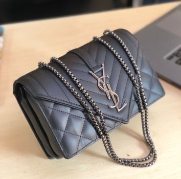 YSL Black Easy To Carry On Your Shoulder Trendy Crossbody Leather Sling Handbag Perfect Daily Use For Women's