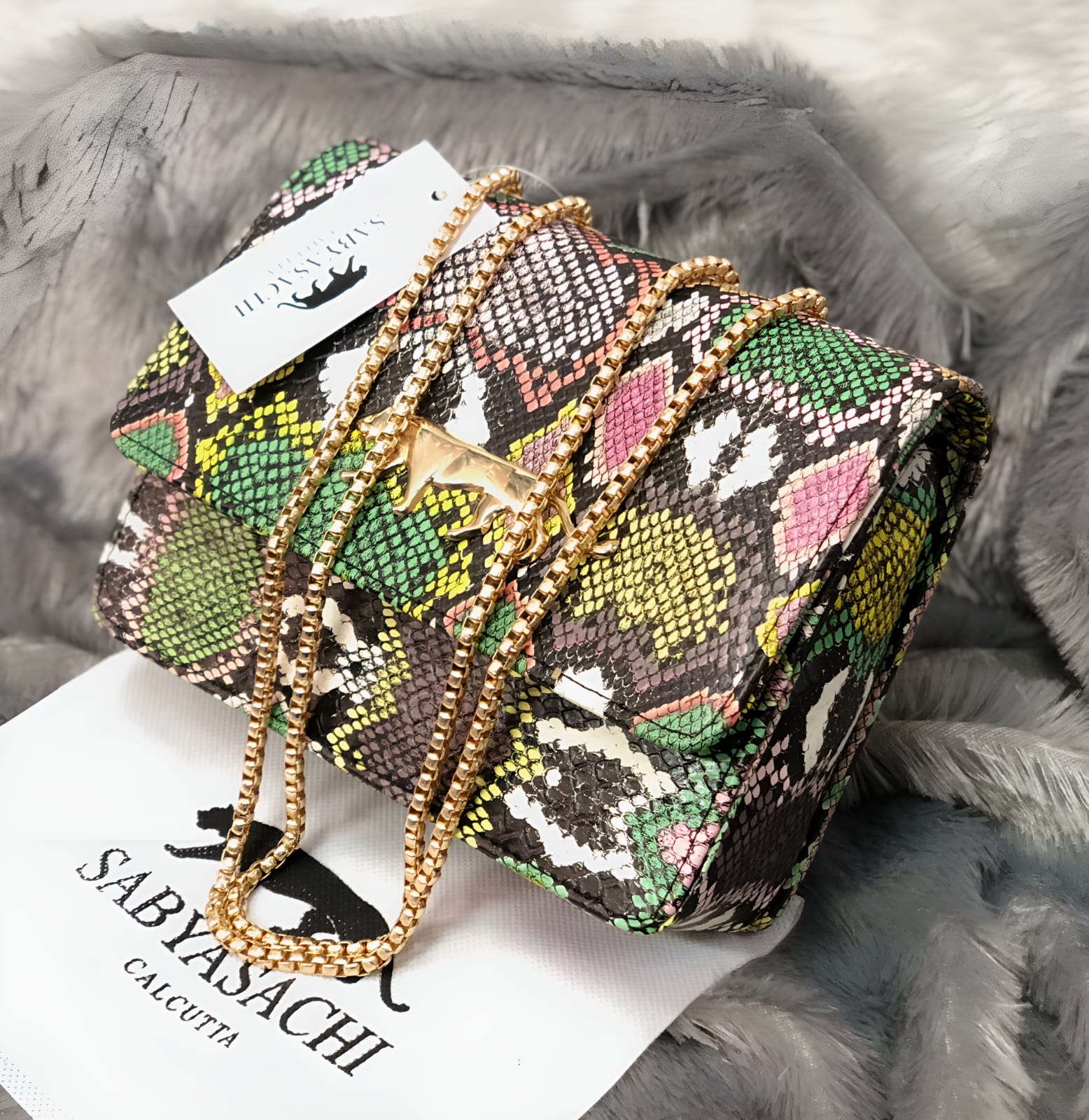 Rajasthani Thread & Zari Work With Pearls Sling Foldover Bag||Multicolor||1pc  - SpazaShop