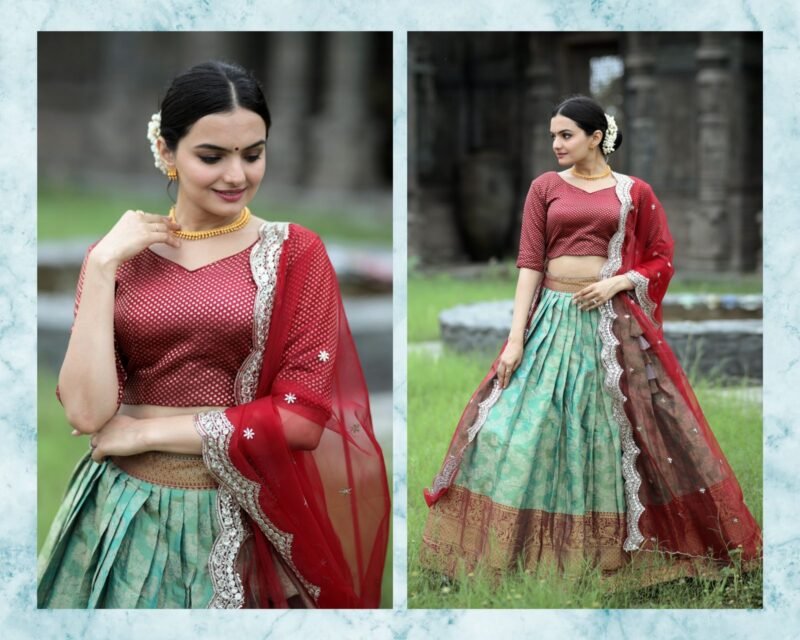 Onam Special Kanjivaram Pattu Silk Lehenga Choli Collections For Womens