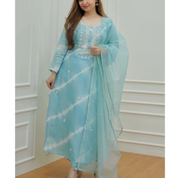 Rakhi Special Pure Chanderi Silk Suit With Organza Dupatta For Womens Collection
