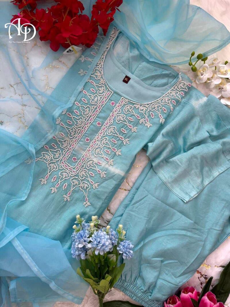 Rakhi Special Pure Chanderi Silk Suit With Organza Dupatta For Womens Collection