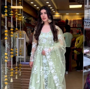 New Designer Party Wear Look Beautiful Embroidery Gown With Dupatta Collection For Womens