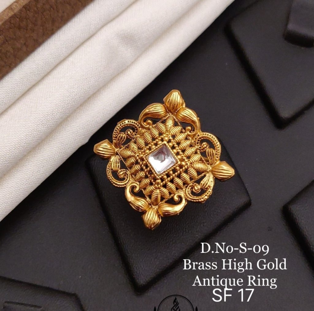 Fancy Brass High Gold Antique Ring For Womens Collection