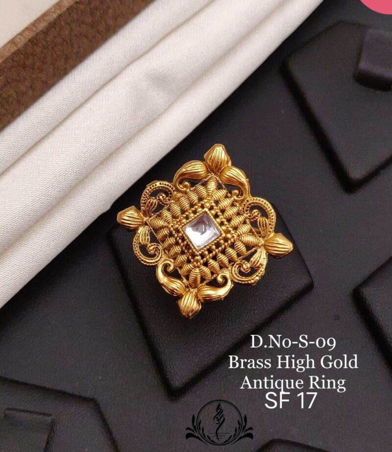Fancy Brass High Gold Antique Ring For Womens Collection