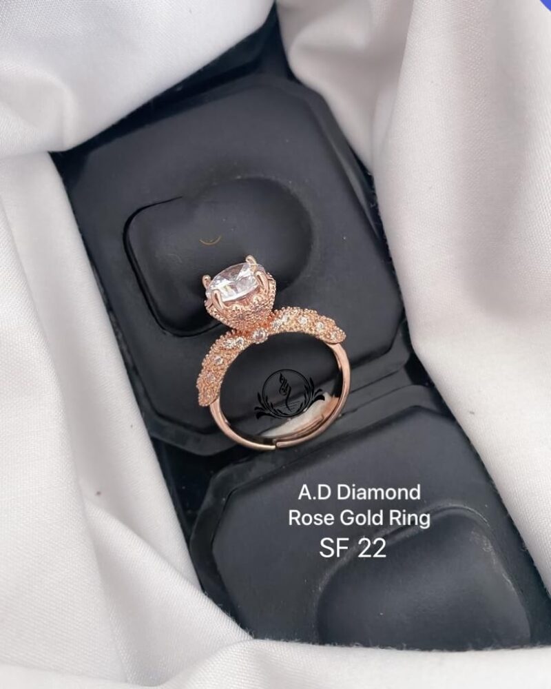 Fancy A.D. Diamond Rose Gold Ring For Women's Collection