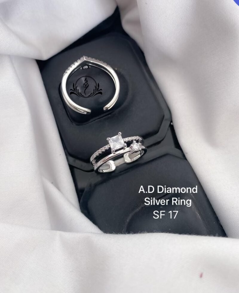 Fancy A.D. Diamond Silver Ring For Women's Collection