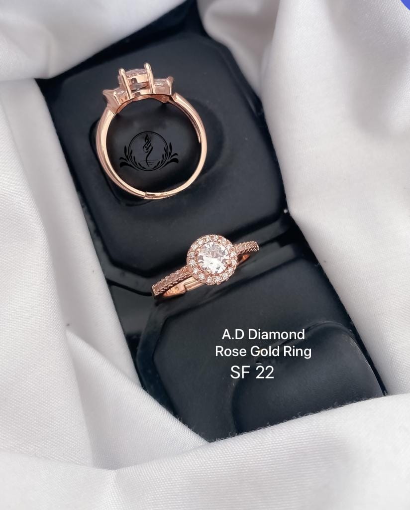 14KT Rose Gold Sparkling Connections Diamond Finger Ring