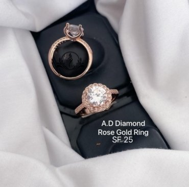 Fancy A.D. Diamond Rose Gold Ring For Women's Collection