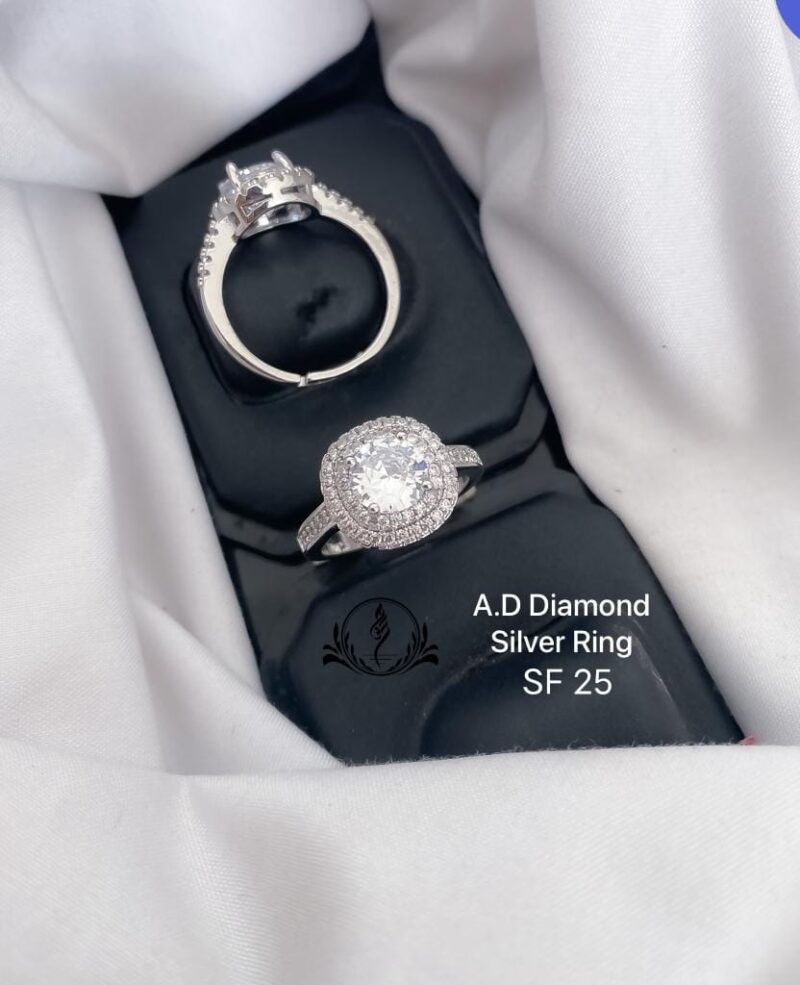 Fancy A.D. Diamond Silver Ring For Women's Collection