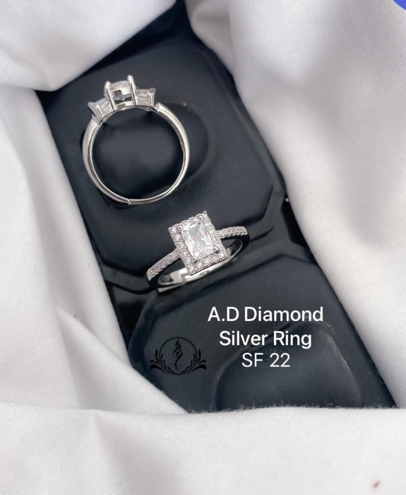 Fancy A.D. Diamond Silver Ring For Women's Collection