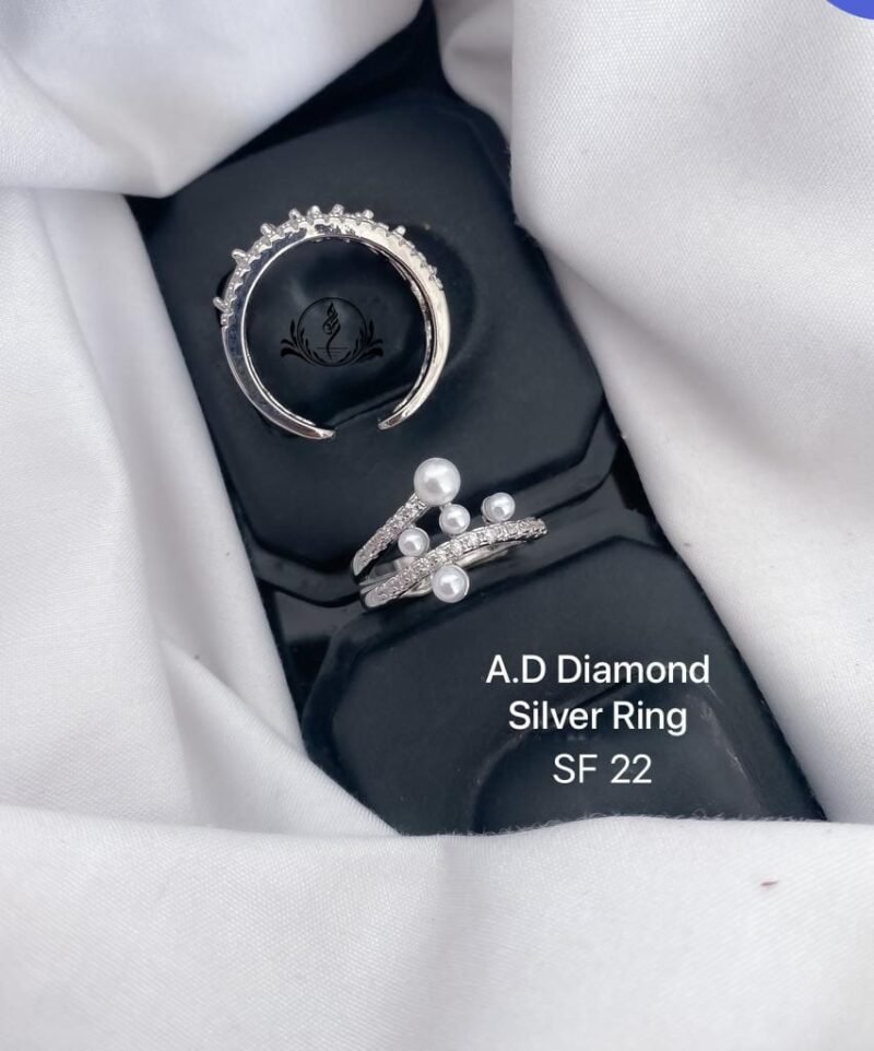 Fancy A.D. Diamond Silver Ring For Women's Collection