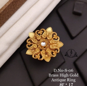 Fancy Brass High Gold Antique Ring For Women's Collection