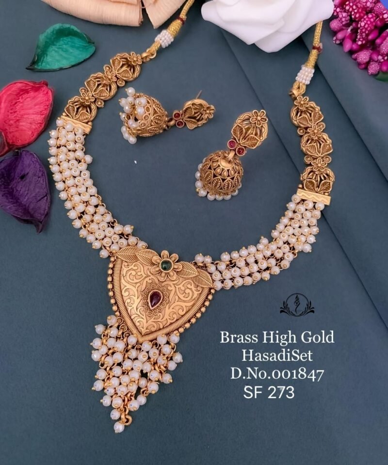 Fancy Brass High Gold Hasadi Set For Women's Collection