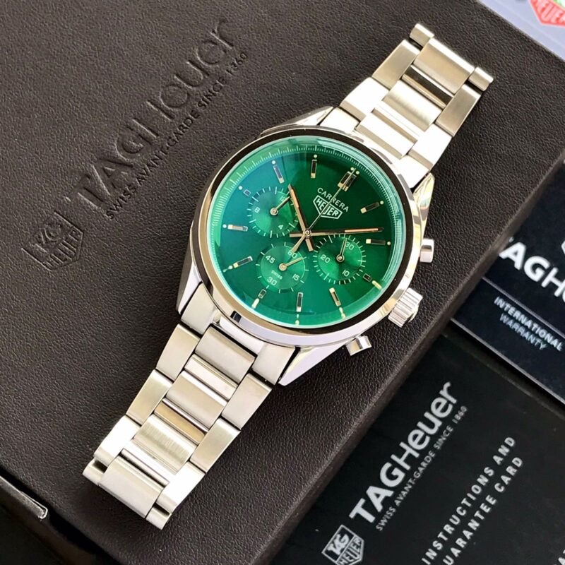 Tag Heuer Carerra Premium Quality Stainless Steel Green Dial Mens Watch