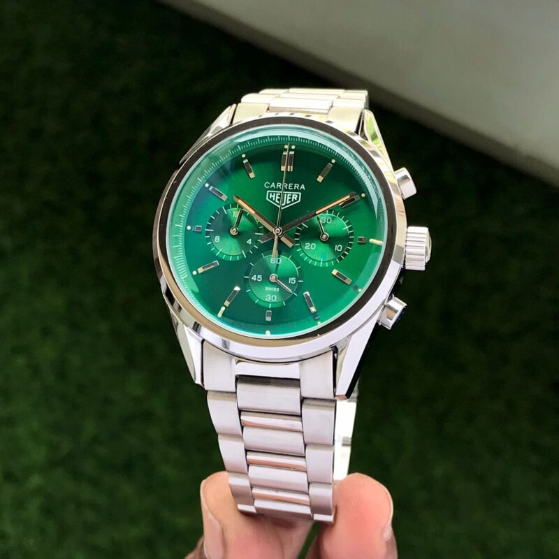 Tag Heuer Carerra Premium Quality Stainless Steel Green Dial Mens Watch
