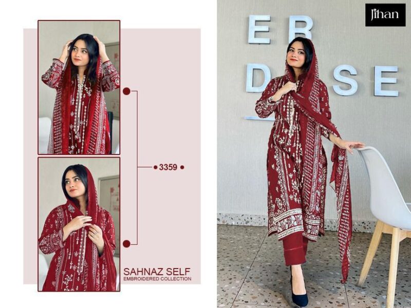 Sahnaz Self Heavy Embroidered Collection Top Pakistani Suit For Stylish Women's