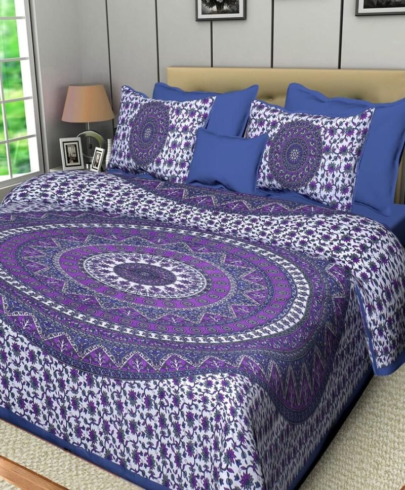 Princess A Queen Size Collection One Double Bed Bedsheet with 2 Pillow Covers