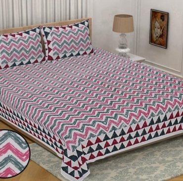 Princess A Queen Size Collection One Double Bed Bedsheet with 2 Pillow Covers