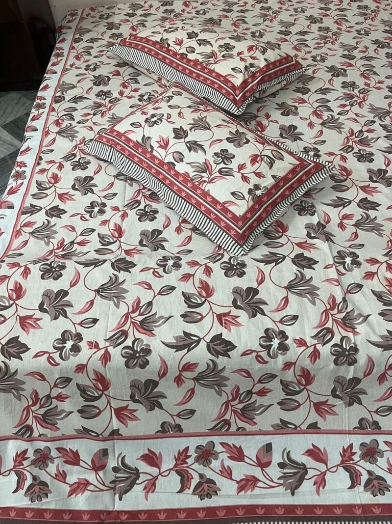 Gulabari Collection King Size Bedsheet With 2 Pillow Covers