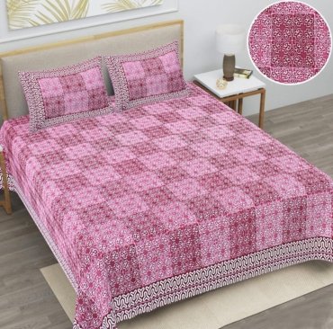 Princess A Queen Size Collection One Double Bed Bedsheet with 2 Pillow Covers