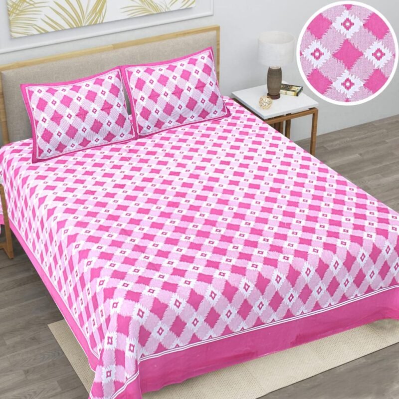 Princess A Queen Size Collection One Double Bed Bedsheet with 2 Pillow Covers