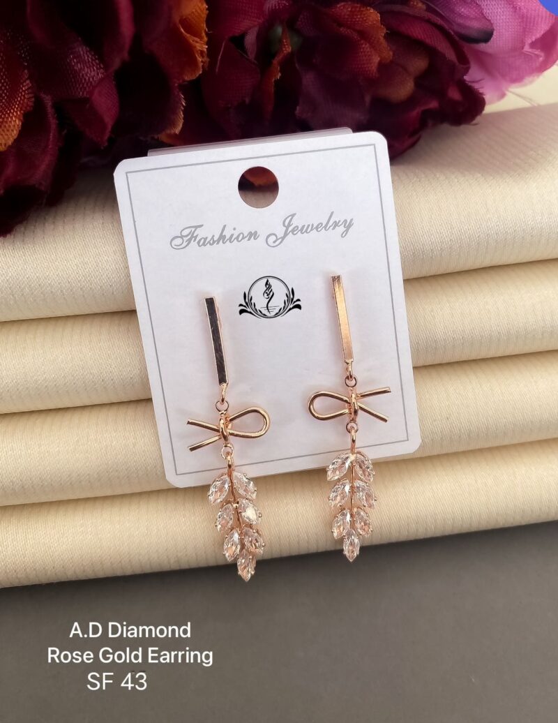 A.D.Diamond Rose Gold Fancy Earring For Women's Collection