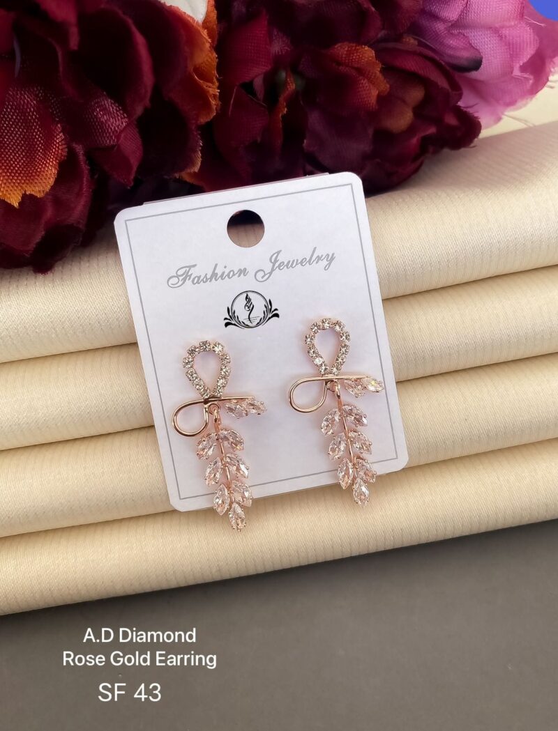 A.D.Diamond Rose Gold Fancy Earring For Women's Collection