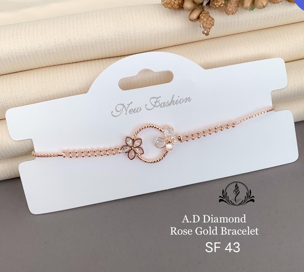 14KT Rose Gold Floral Delight Diamond Bracelet
