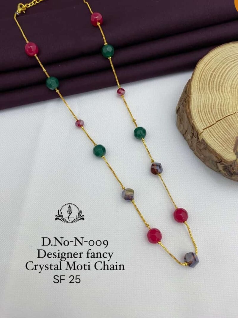 Trending Designer Fancy Crystal Moti Chain For Women's Collection