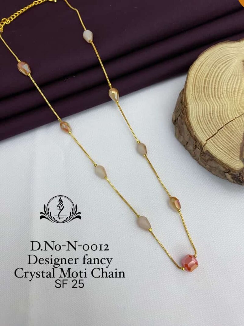 Trending Designer Fancy Crystal Moti Chain For Women's Collection