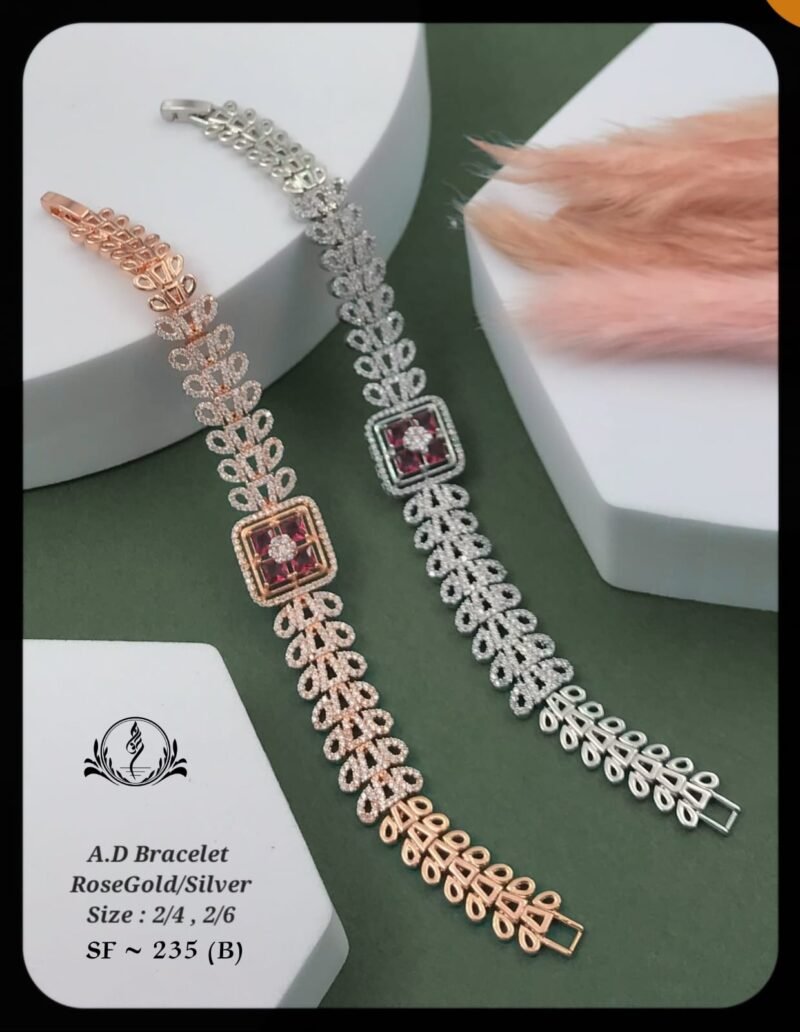 Fancy A.D. Rose Gold & Silver Bracelet For Women's Collection