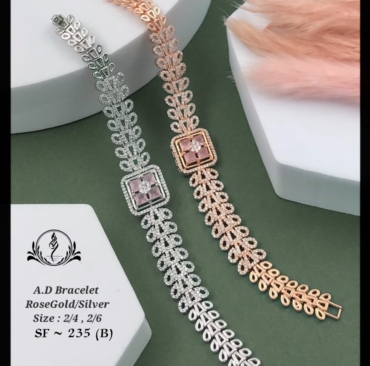 Fancy A.D. Rose Gold & Silver Bracelet For Women's Collection